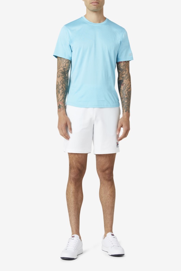 Blue Fish Heather Fila Outlets Pickleball Scallop Hem Crew