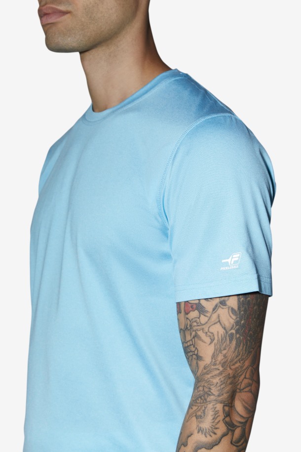 Blue Fish Heather Fila Outlets Pickleball Scallop Hem Crew