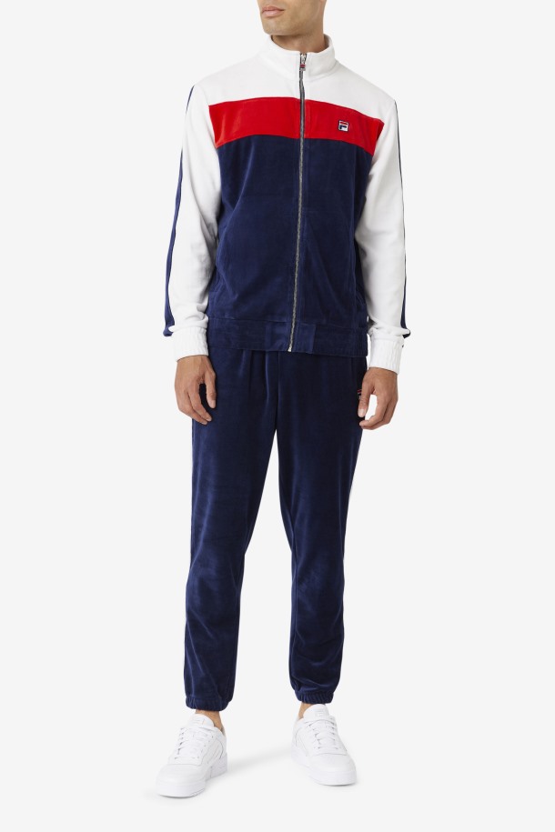 Pantalón Brice Terciopelo Azul Marino/blanco/rojo Fila Outlet