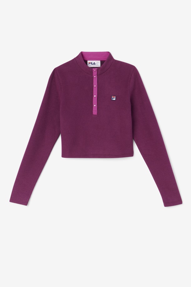 Top Josie Media Cremallera Vino De Uva/rouge Fila Outlets