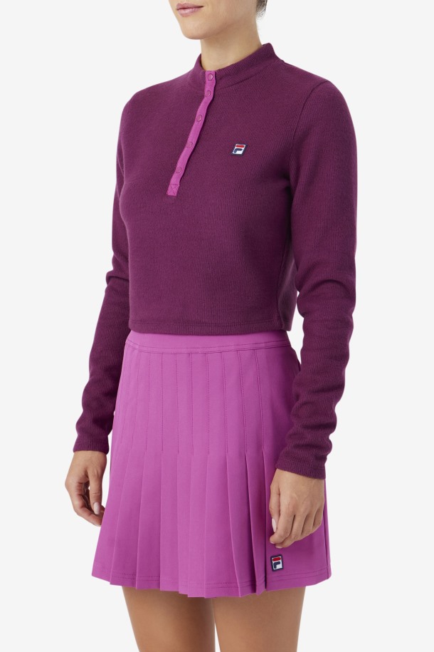 Top Josie Media Cremallera Vino De Uva/rouge Fila Outlets
