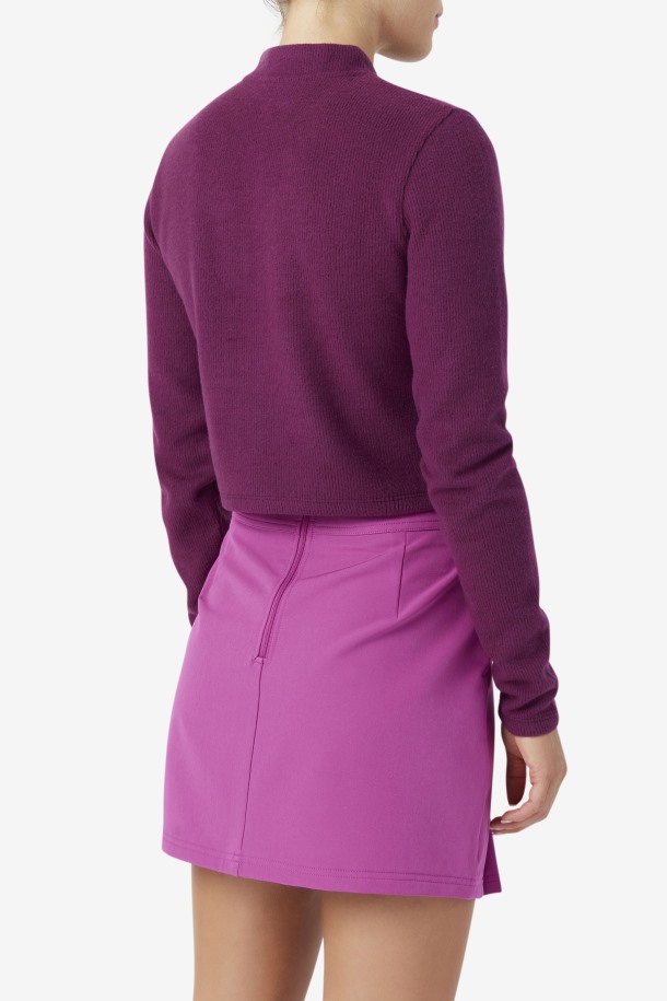 Top Josie Media Cremallera Vino De Uva/rouge Fila Outlets