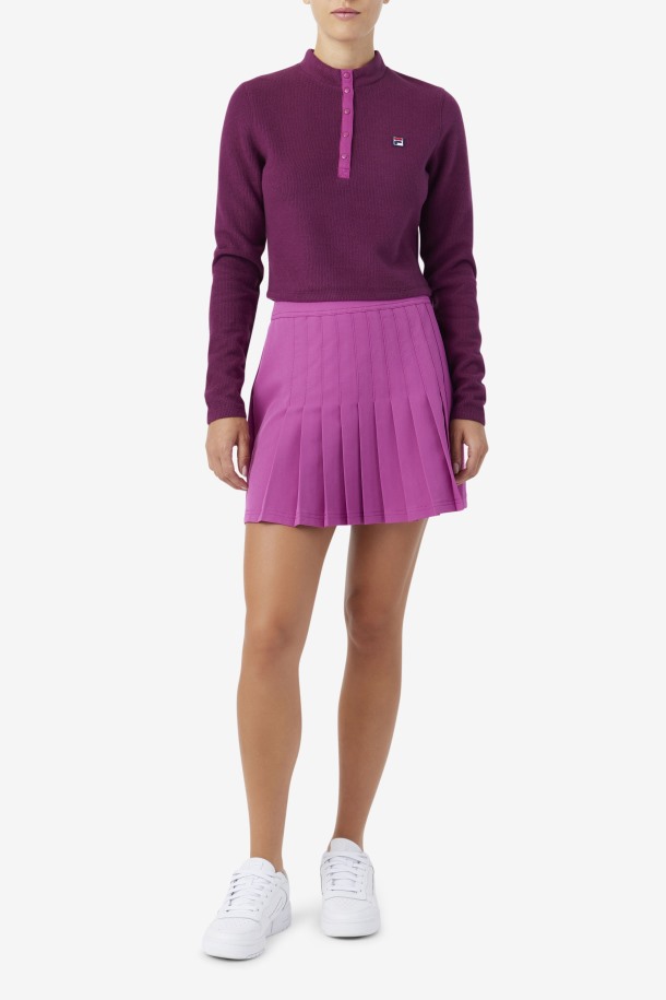 Top Josie Media Cremallera Vino De Uva/rouge Fila Outlets