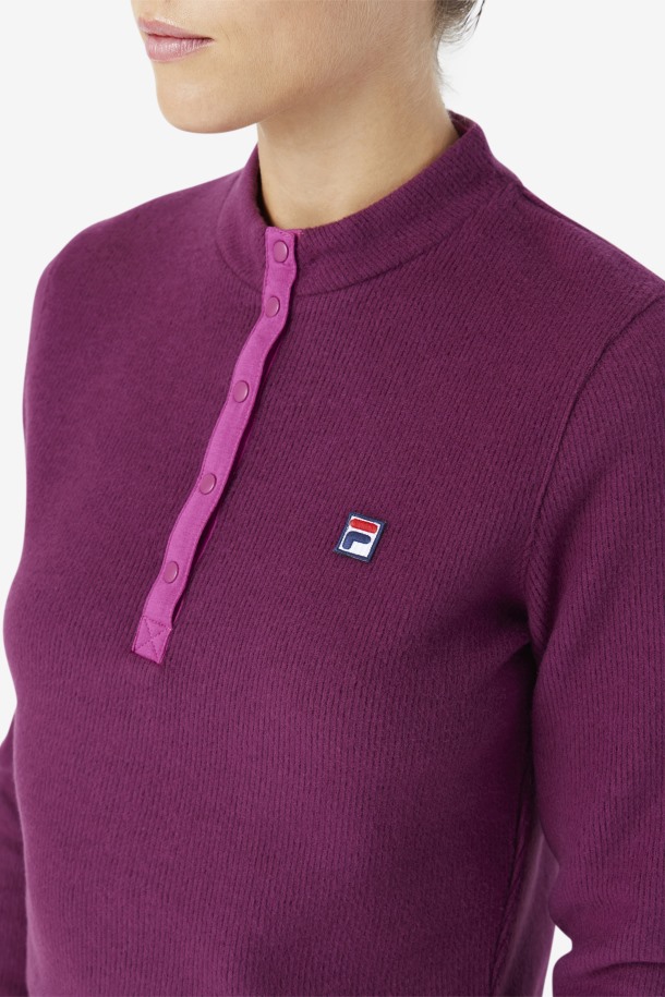 Top Josie Media Cremallera Vino De Uva/rouge Fila Outlets