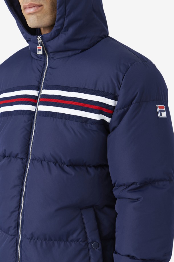 Chaqueta Acolchada Jake De Fila Outlets Azul Marino/rojo