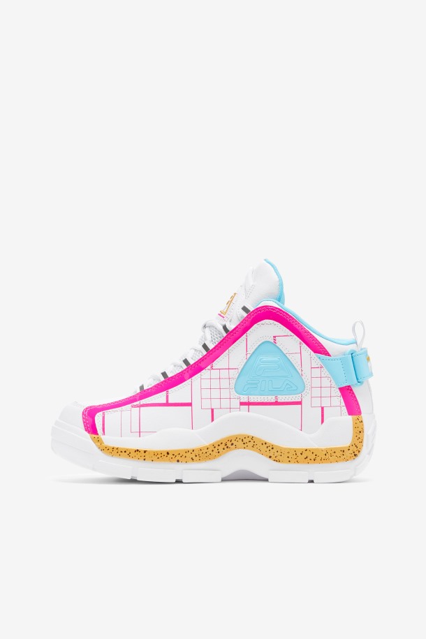 Blanco/rosa Glo/limón Fila Outlet Mujer Grant Hill 2