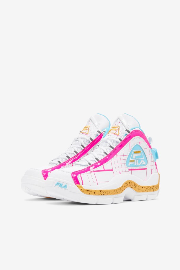 Blanco/rosa Glo/limón Fila Outlet Mujer Grant Hill 2