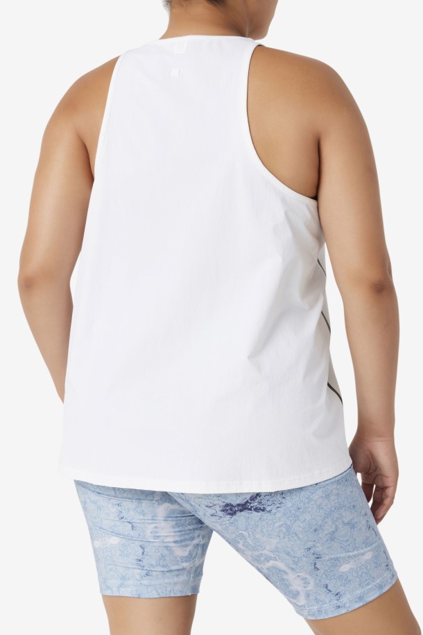 Blanco/blanco Jaspeado/negro Fila Outlets Camiseta Sin Mangas Suelta Fi-lux