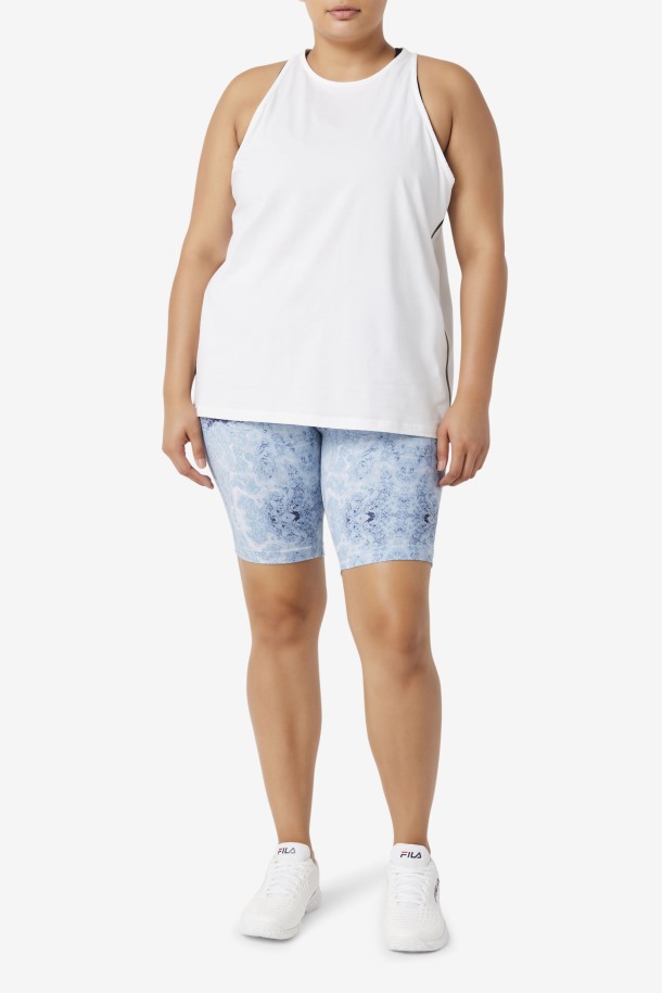 Blanco/blanco Jaspeado/negro Fila Outlets Camiseta Sin Mangas Suelta Fi-lux