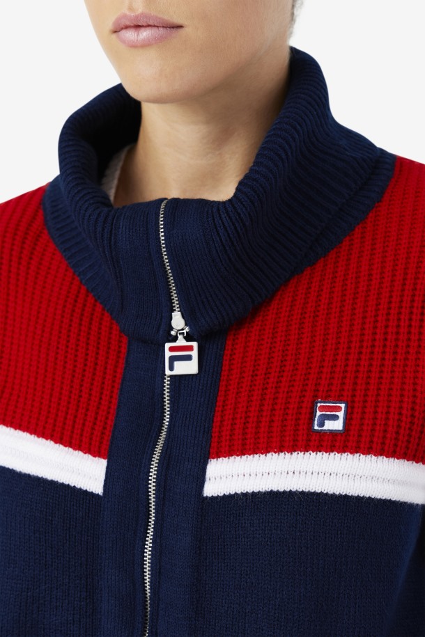 Cárdigan Jill Azul Marino/rojo/blanco Fila Outlets