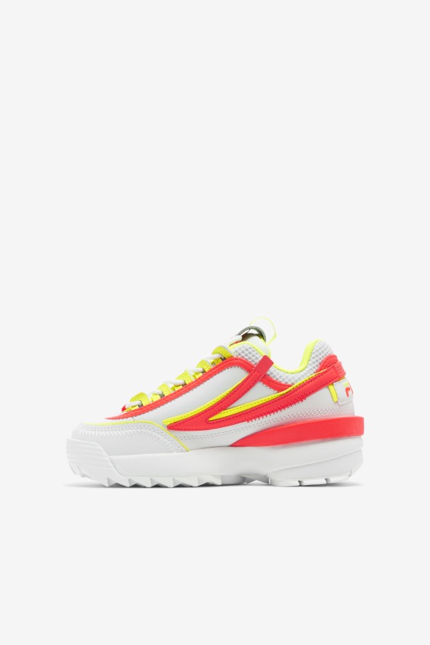 Fila Outlets Blanco/fiery Coral/amarillo Niños Pequeños Disruptor 2 Exp