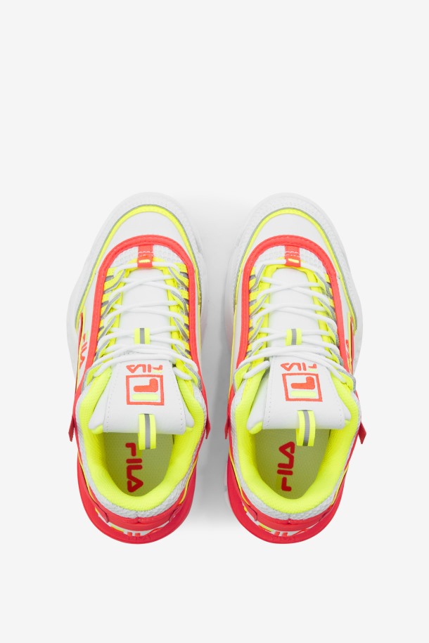 Fila Outlets Blanco/fiery Coral/amarillo Niños Pequeños Disruptor 2 Exp