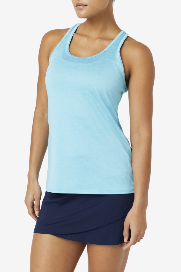 Fila Outlets Bluefish Heather Pickleball Racerback Tanque