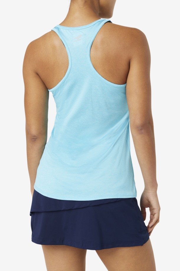 Fila Outlets Bluefish Heather Pickleball Racerback Tanque