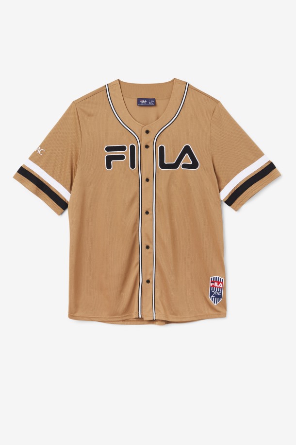 Fila Outlets Tabaco Marrón/negro/blanco 2pac Camiseta De Béisbol