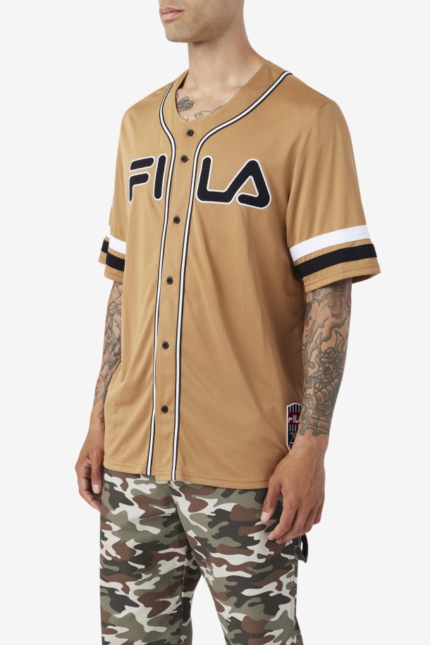 Fila Outlets Tabaco Marrón/negro/blanco 2pac Camiseta De Béisbol