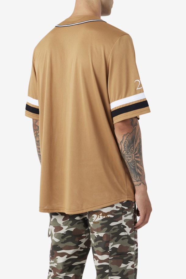 Fila Outlets Tabaco Marrón/negro/blanco 2pac Camiseta De Béisbol