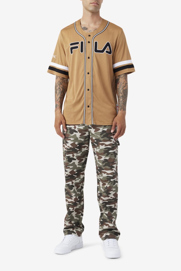 Fila Outlets Tabaco Marrón/negro/blanco 2pac Camiseta De Béisbol