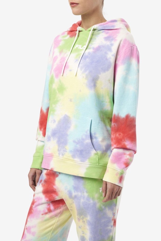 Aerolynn Tie Dye Sudadera Con Capucha Fila Outlets Verde/blanco/bígaro/rojo