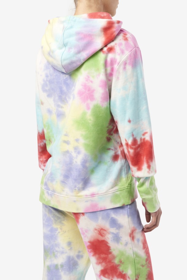 Aerolynn Tie Dye Sudadera Con Capucha Fila Outlets Verde/blanco/bígaro/rojo