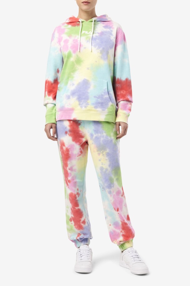 Aerolynn Tie Dye Sudadera Con Capucha Fila Outlets Verde/blanco/bígaro/rojo