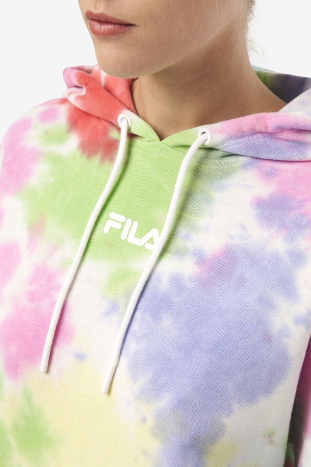 Aerolynn Tie Dye Sudadera Con Capucha Fila Outlets Verde/blanco/bígaro/rojo