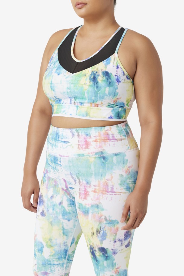 Sujetador Uplift Racerback Tie Dye/negro/blanco Fila Outlet
