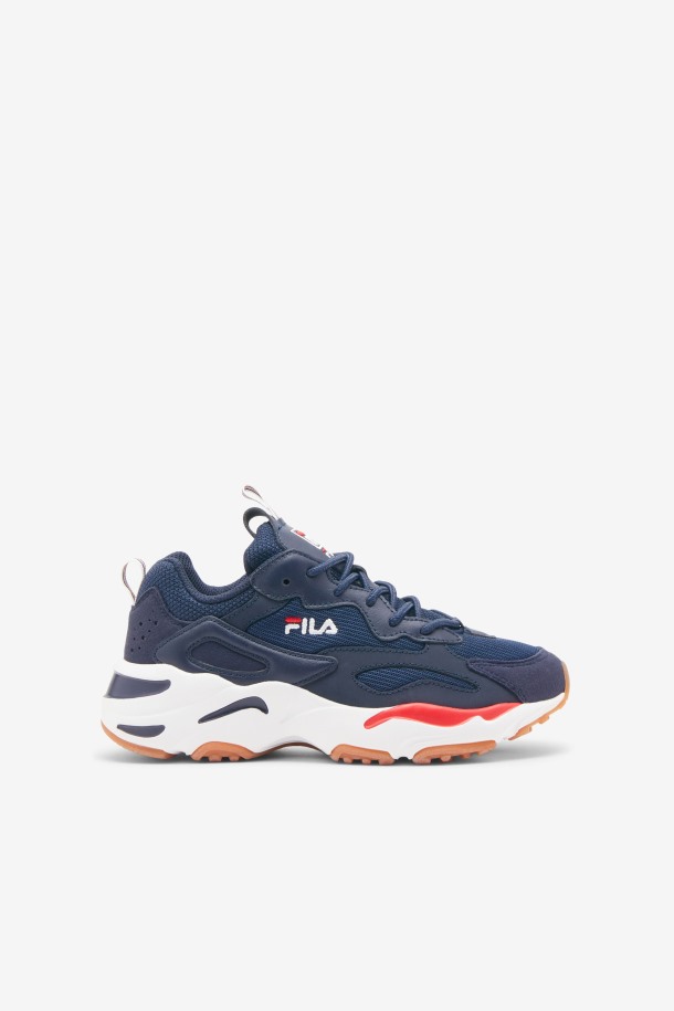 Niños Grandes Ray Tracer Azul Marino/blanco/rojo Fila Outlet