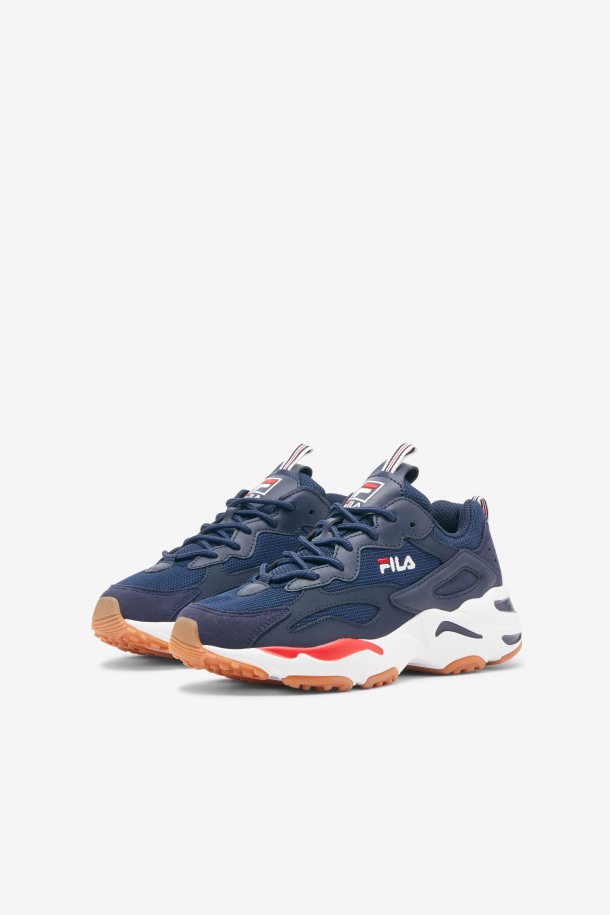 Niños Grandes Ray Tracer Azul Marino/blanco/rojo Fila Outlet