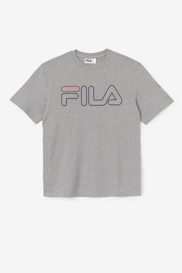 Camiseta Fila Outlets Borough Jaspeado/azul Marino/rojo