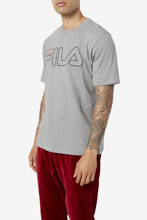 Camiseta Fila Outlets Borough Jaspeado/azul Marino/rojo