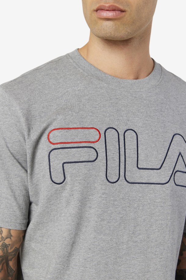 Camiseta Fila Outlets Borough Jaspeado/azul Marino/rojo