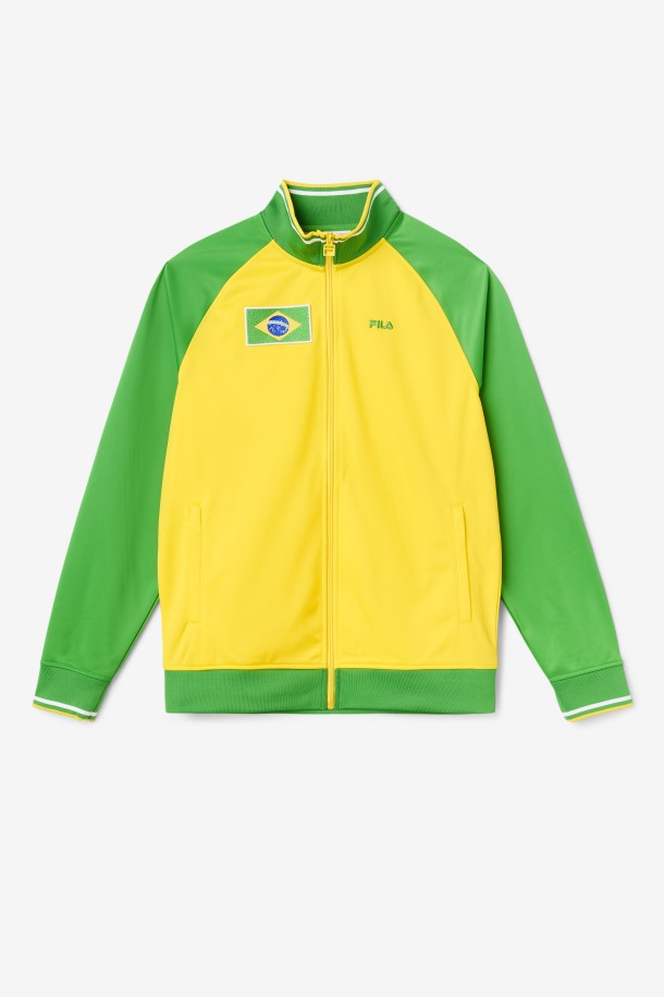 Fila Outlets Brasil Chaqueta De Chándal Amarillo/verde Helecho/blanco
