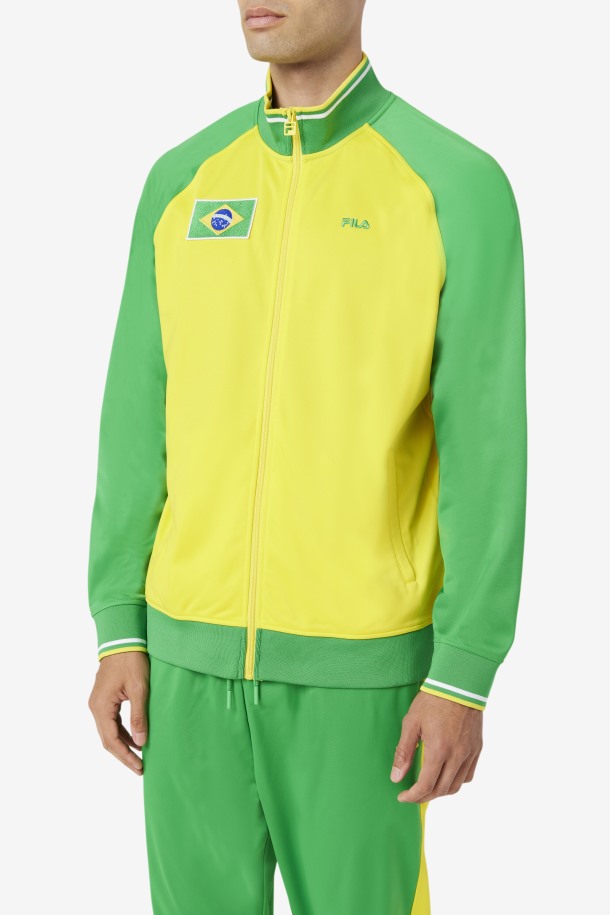 Fila Outlets Brasil Chaqueta De Chándal Amarillo/verde Helecho/blanco