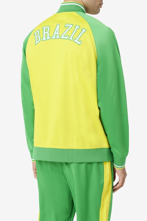Fila Outlets Brasil Chaqueta De Chándal Amarillo/verde Helecho/blanco