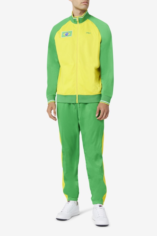 Fila Outlets Brasil Chaqueta De Chándal Amarillo/verde Helecho/blanco
