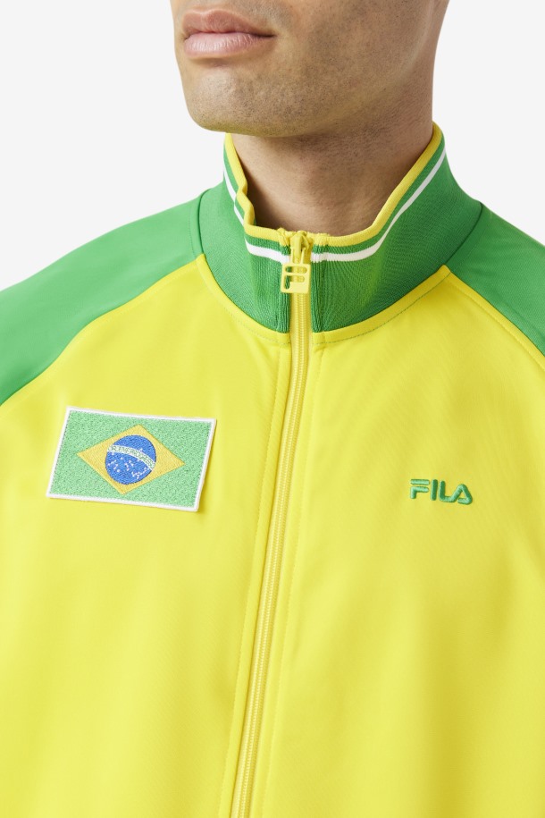 Fila Outlets Brasil Chaqueta De Chándal Amarillo/verde Helecho/blanco