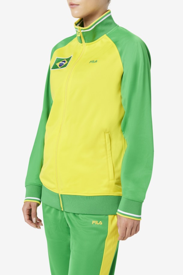 Fila Outlets Brasil Chaqueta De Chándal Amarillo/verde Helecho/blanco