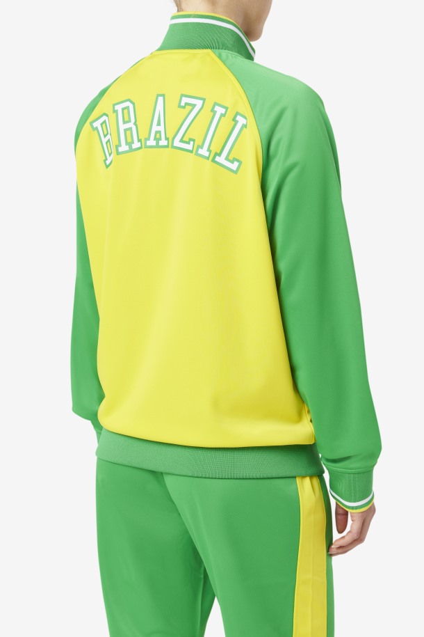 Fila Outlets Brasil Chaqueta De Chándal Amarillo/verde Helecho/blanco