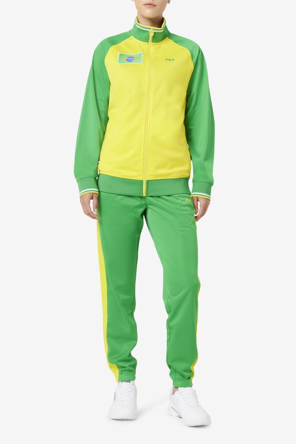 Fila Outlets Brasil Chaqueta De Chándal Amarillo/verde Helecho/blanco