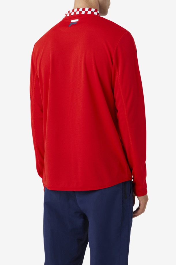 Fila Outlets Bevans Park Camiseta De Manga Larga Roja