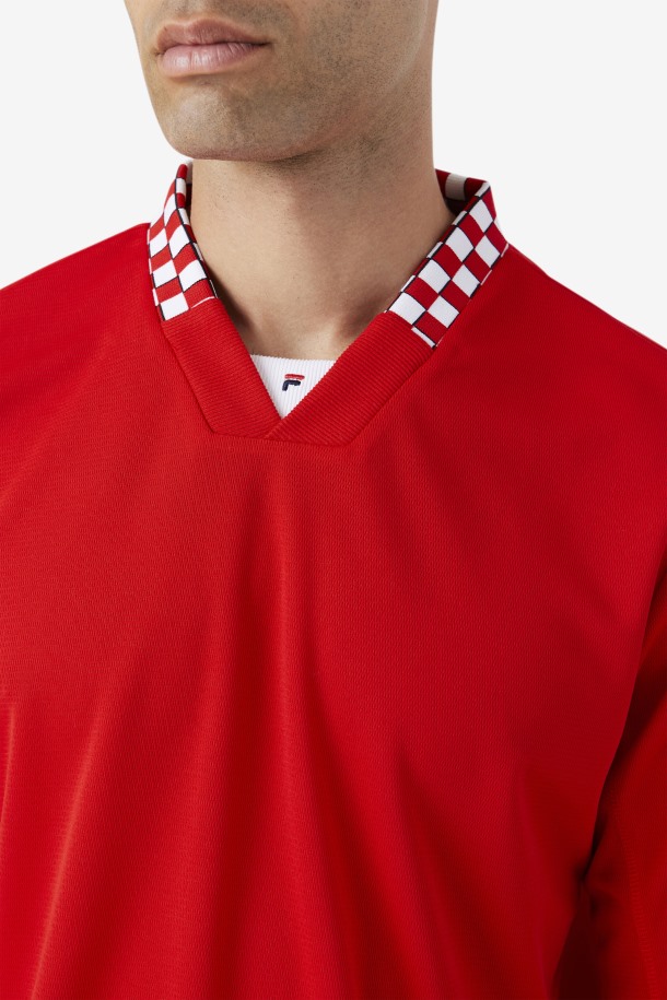 Fila Outlets Bevans Park Camiseta De Manga Larga Roja