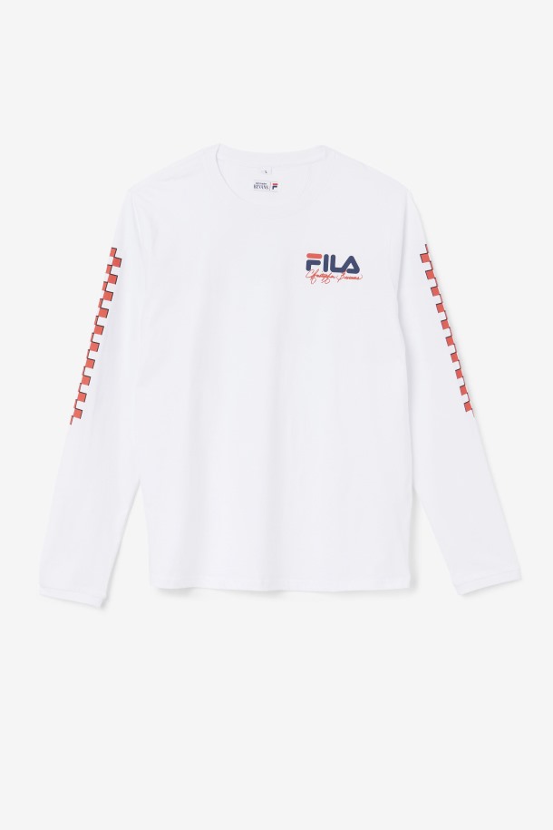 Fila Outlets Bevans Park Camiseta De Manga Larga Blanca