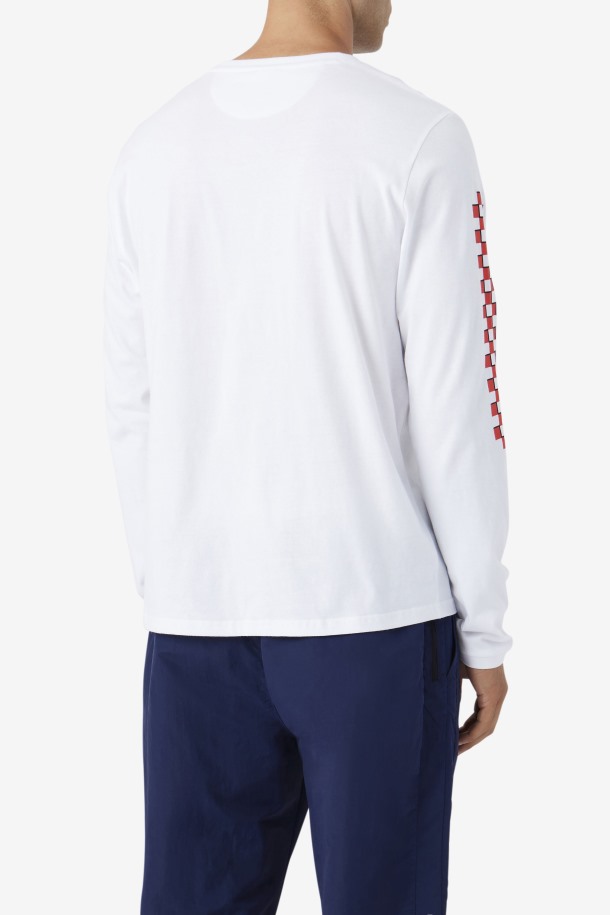 Fila Outlets Bevans Park Camiseta De Manga Larga Blanca