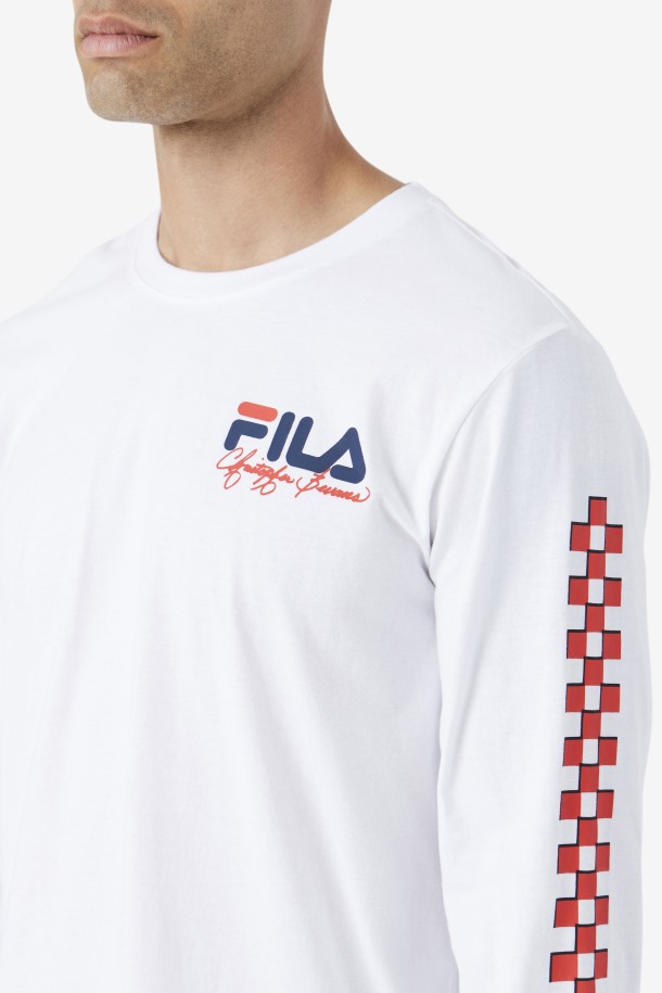 Fila Outlets Bevans Park Camiseta De Manga Larga Blanca