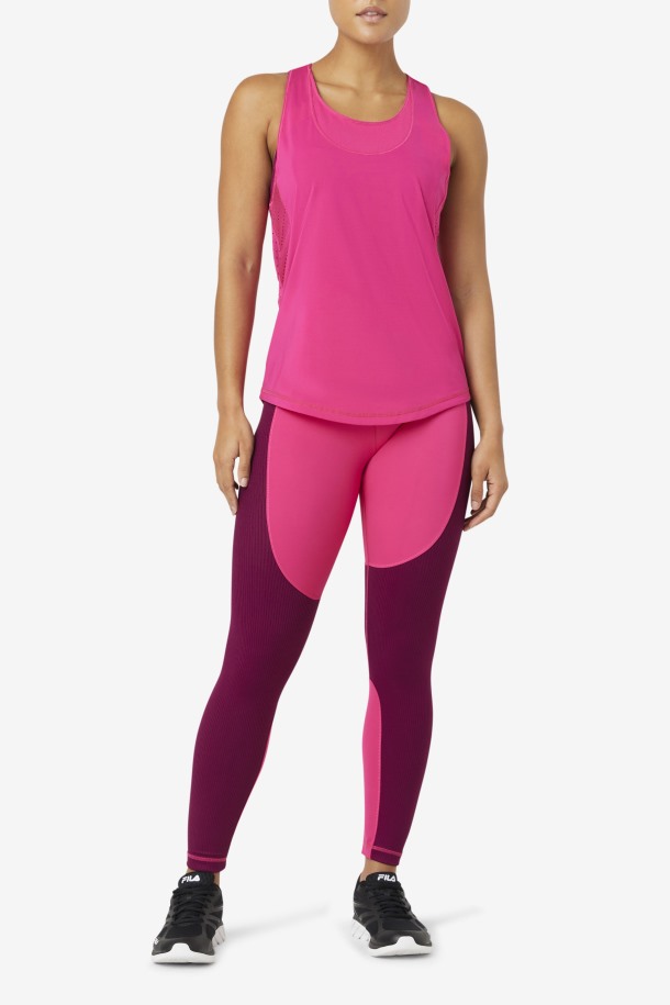 Fila Outlets Brtpink Uplift Camiseta Sin Mangas Con Espalda Cruzada Texturizada