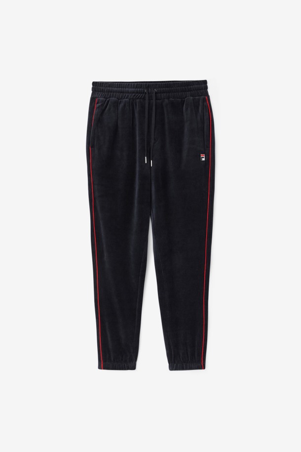 Fila Outlets Deverall Terciopelo Pantalón Negro/rojo/verde Bosque