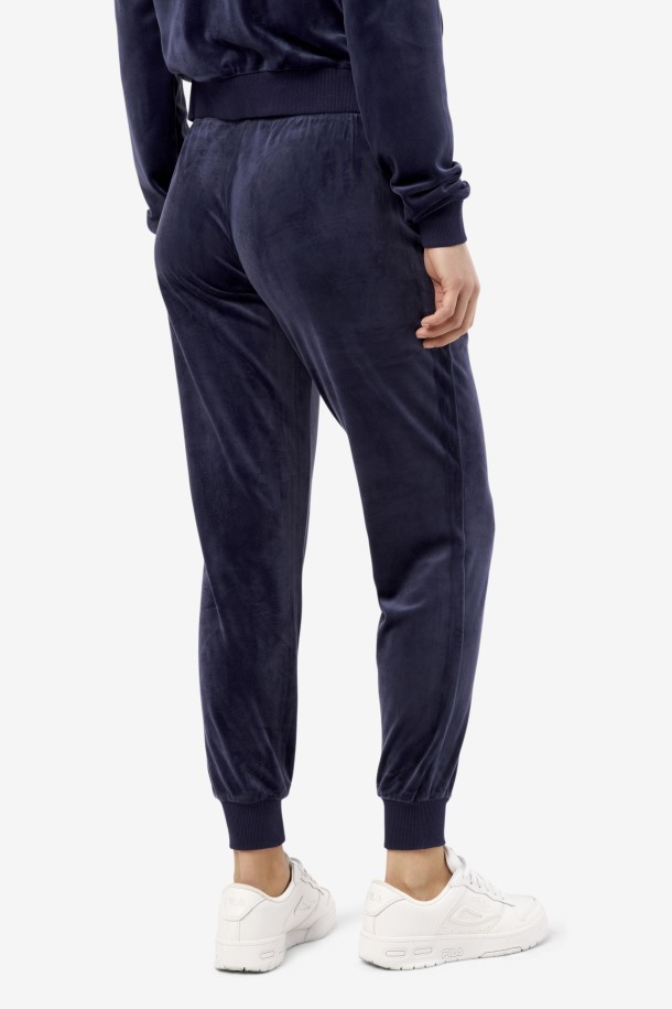 Azul Marino Zura Terciopelo Jogger Cola Puntos De Venta