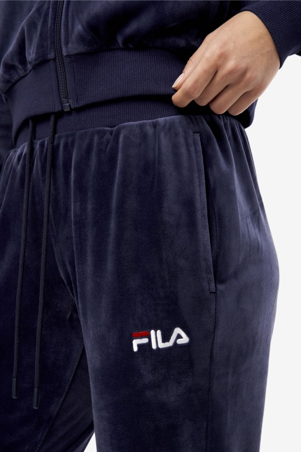 Azul Marino Zura Terciopelo Jogger Cola Puntos De Venta