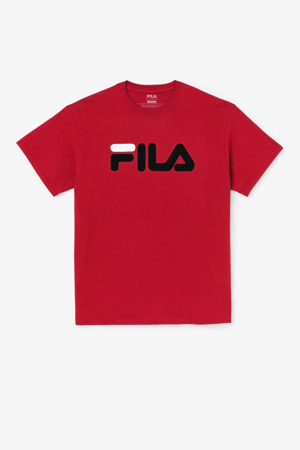 Fila Outlets Logo Tee Hombre Rojo/negro/blanco